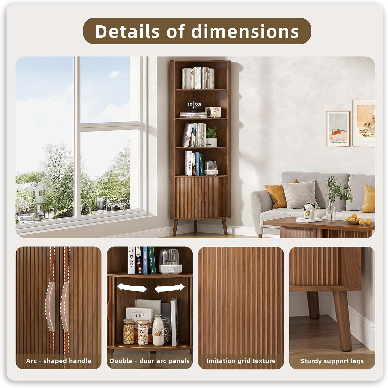 5-Tier Corner Shelf, 66.73''Ta - Bookshelf 5 Tier review and price