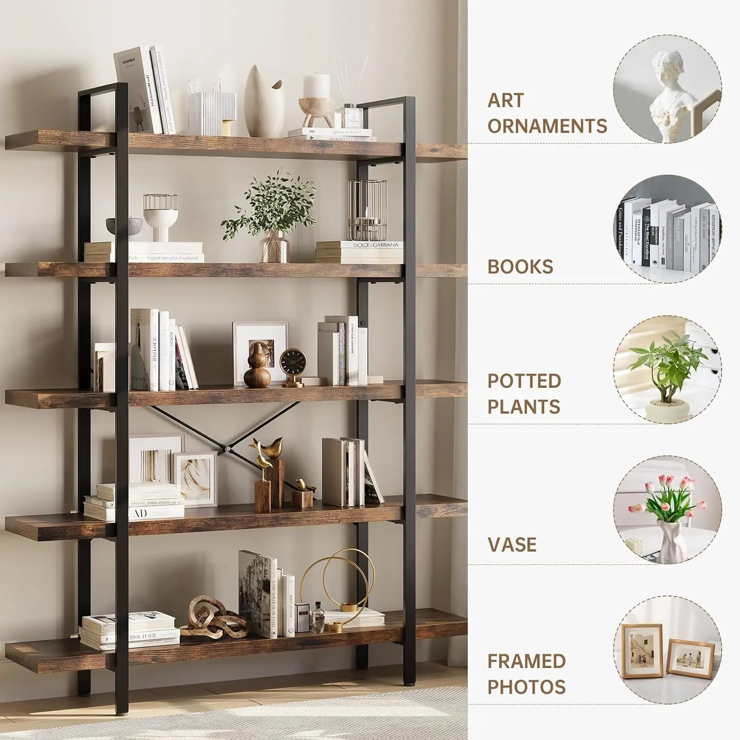 Bookshelf Set of 2, Heavy Duty - Bookshelf 5 Tier review and price