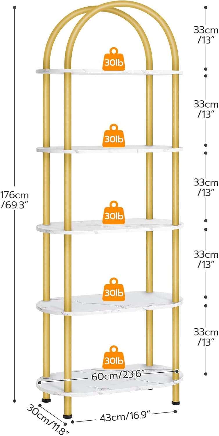 HOOBRO 5 Tier Open Bookshelf,  - Bookshelf 5 Tier review and price