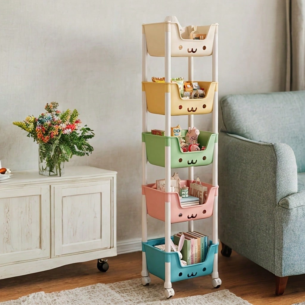 Rolling Bookshelf 5 Layer Mobi - Bookshelf 5 Tier review and price