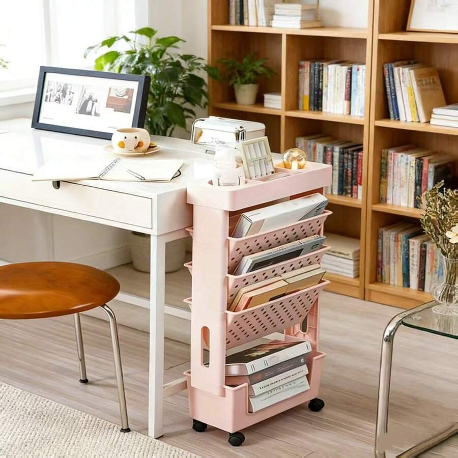 5-Tier Rolling Storage Cart Wi - Bookshelf 5 Tier review and price