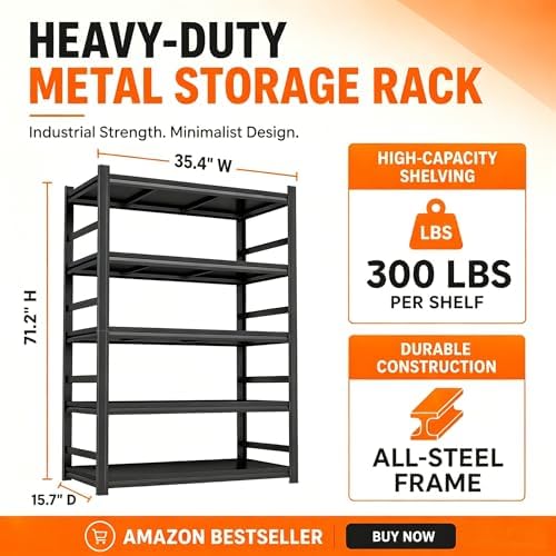 5 Tier Metal Bookshelf with An - Bookshelf 5 Tier review and price