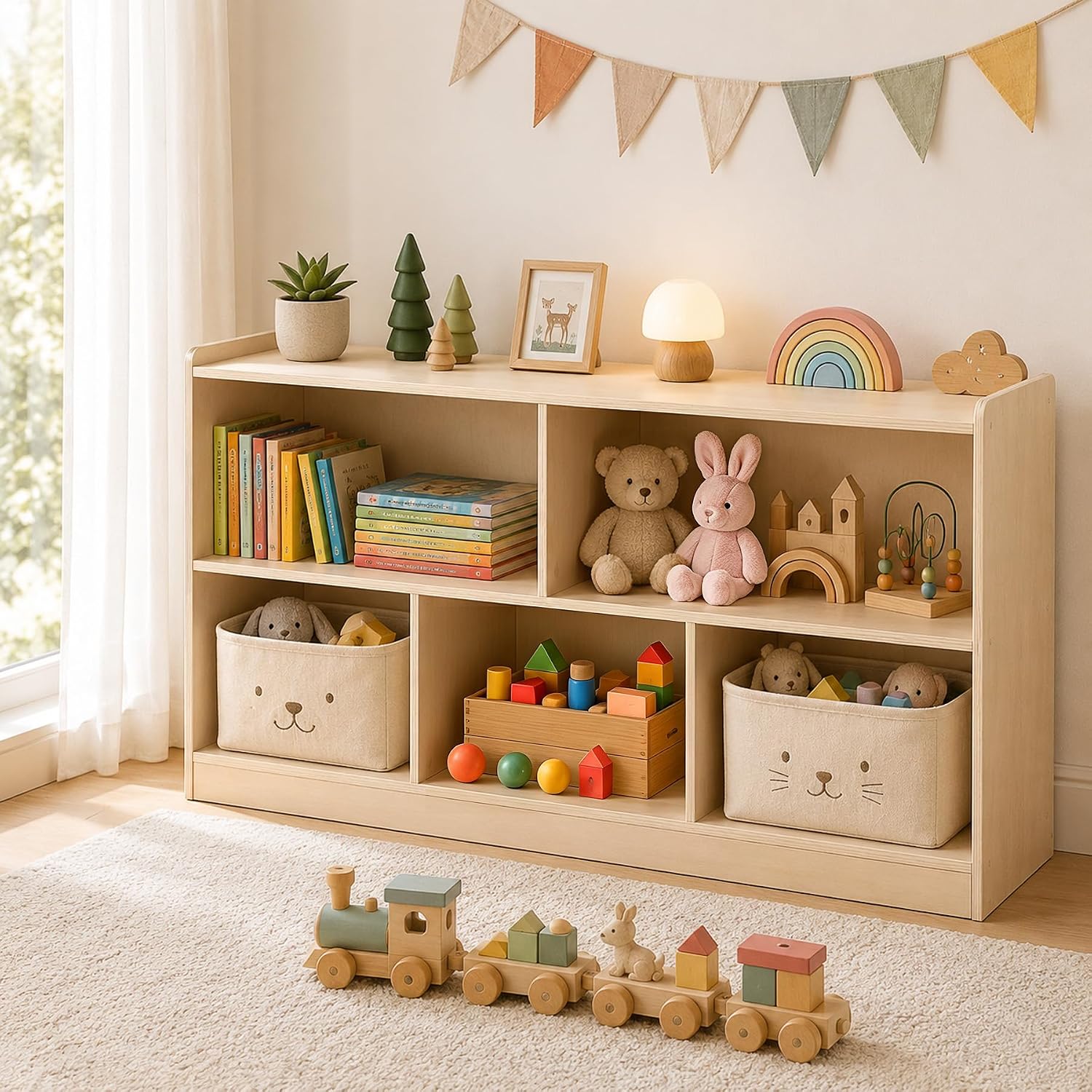 Wooden 5-Section Montessori To - Bookshelf 5 Tier review and price