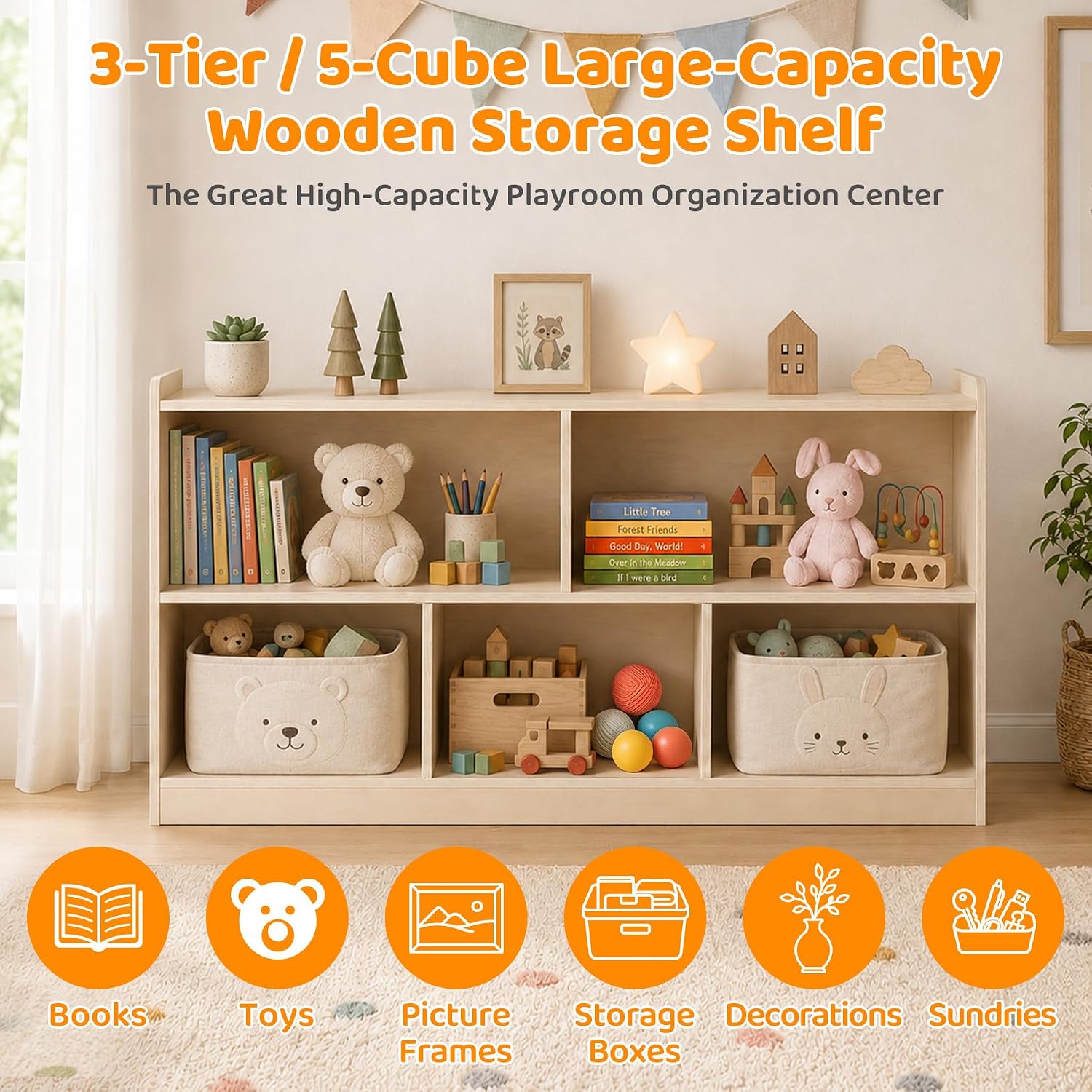 Wooden 5-Section Montessori To - Bookshelf 5 Tier review and price
