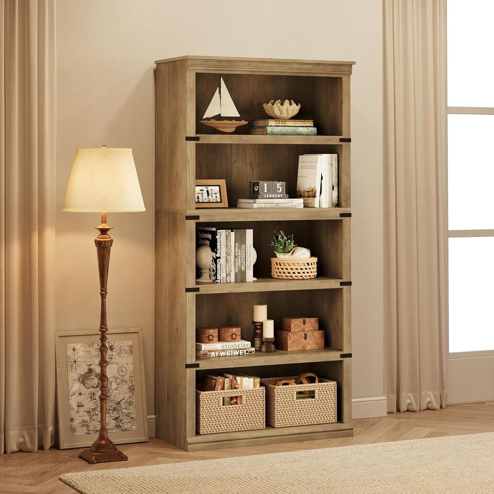 IDEALHOUSE 5 Tier Bookcase, ar - Bookshelf 5 Tier review and price