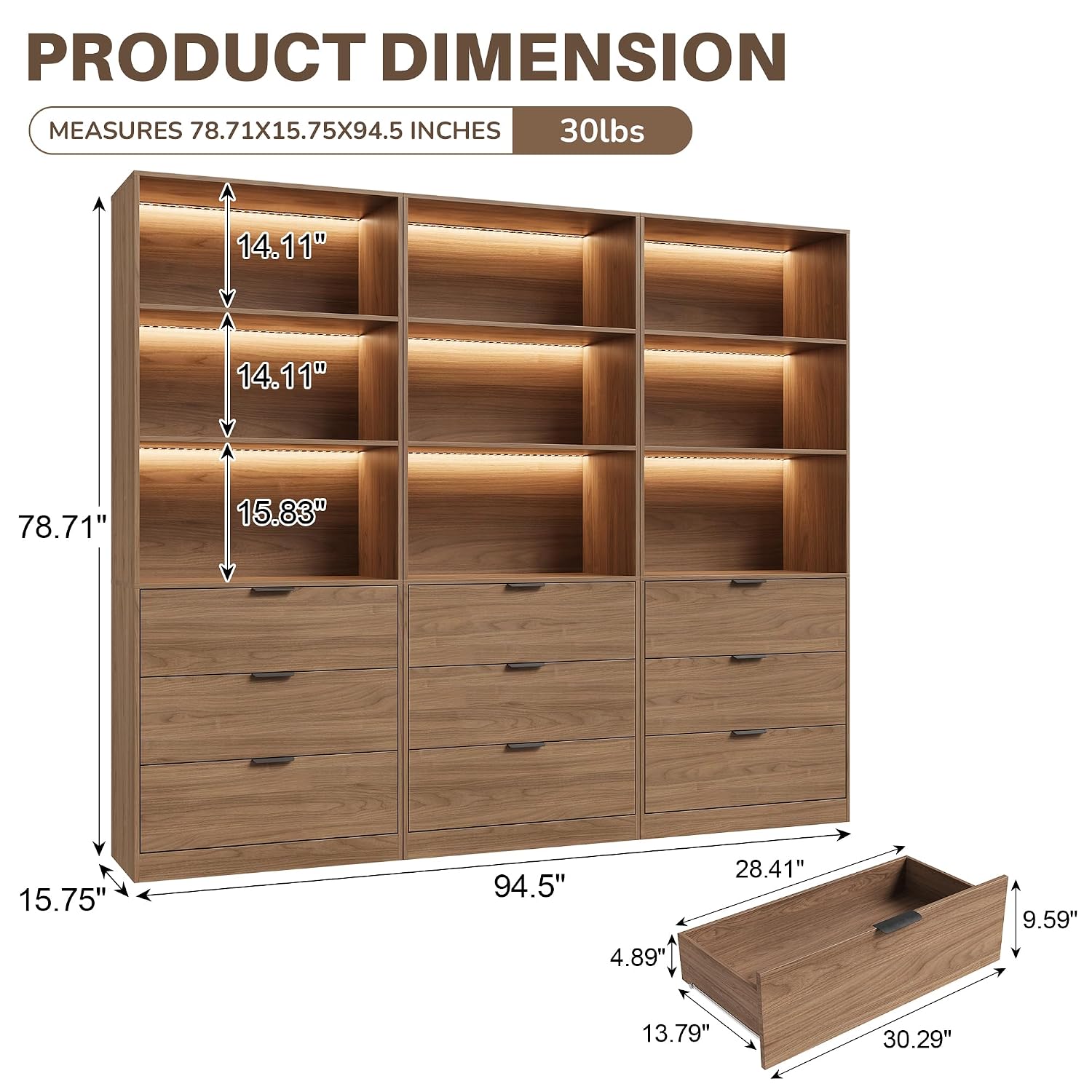 3PCS Lighted Bookshelf 5-Tier  - Bookshelf 5 Tier review and price