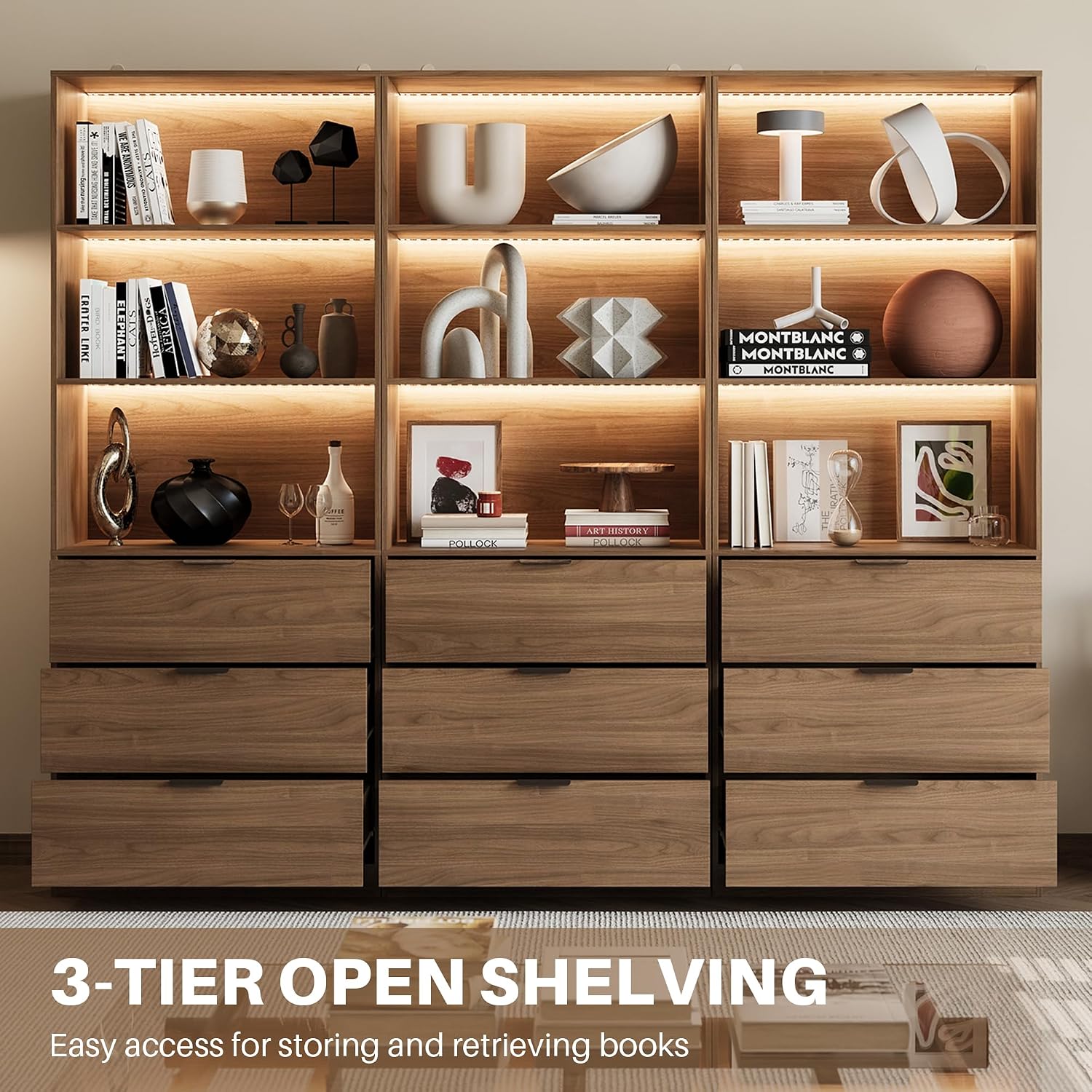 3PCS Lighted Bookshelf 5-Tier  - Bookshelf 5 Tier review and price
