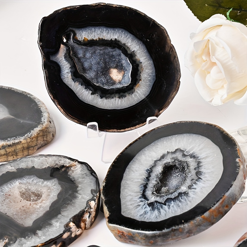 1pc Natural Black Agate Geode  - Office Furniture In China review and price