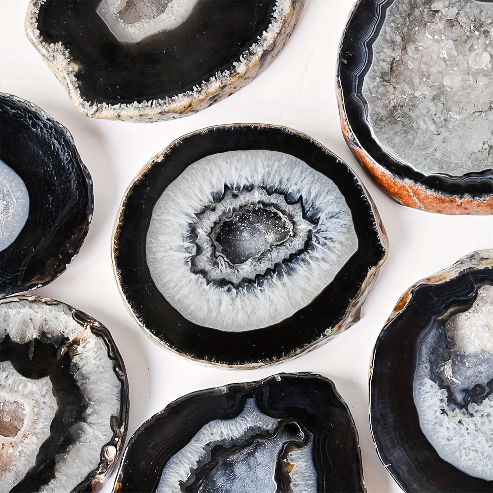 1pc Natural Black Agate Geode  - Office Furniture In China review and price