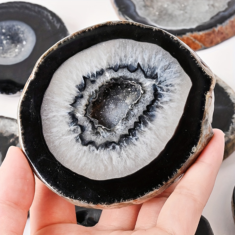 1pc Natural Black Agate Geode  - Office Furniture In China review and price