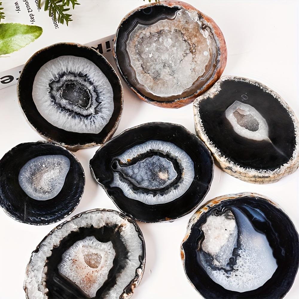 1pc Natural Black Agate Geode  - Office Furniture In China review and price